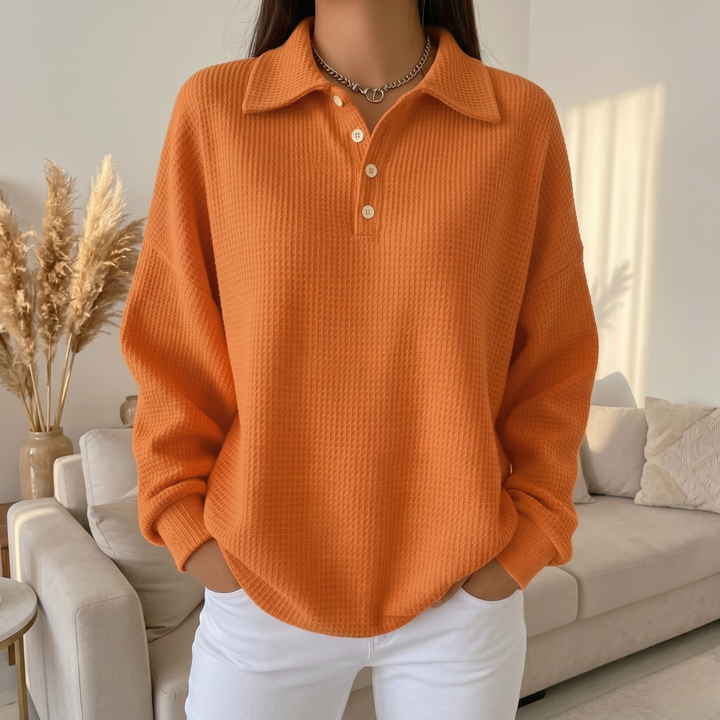 Sofia | Textured Polo Sweater