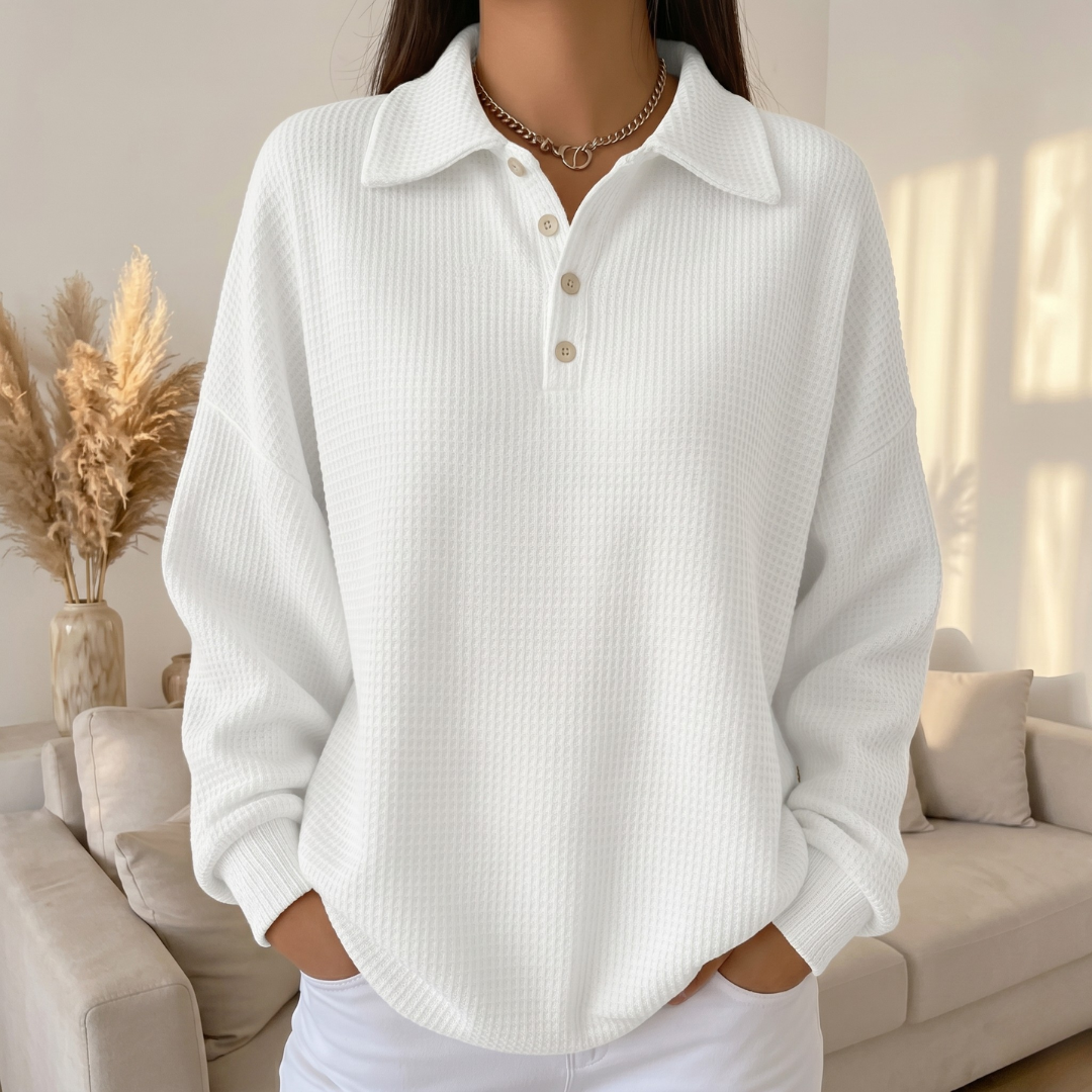 Sofia | Textured Polo Sweater