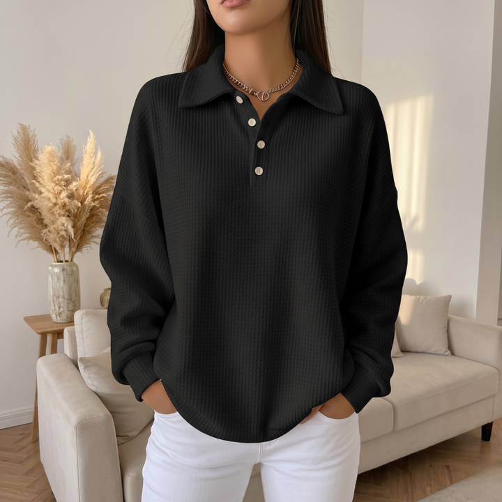 Sofia | Textured Polo Sweater