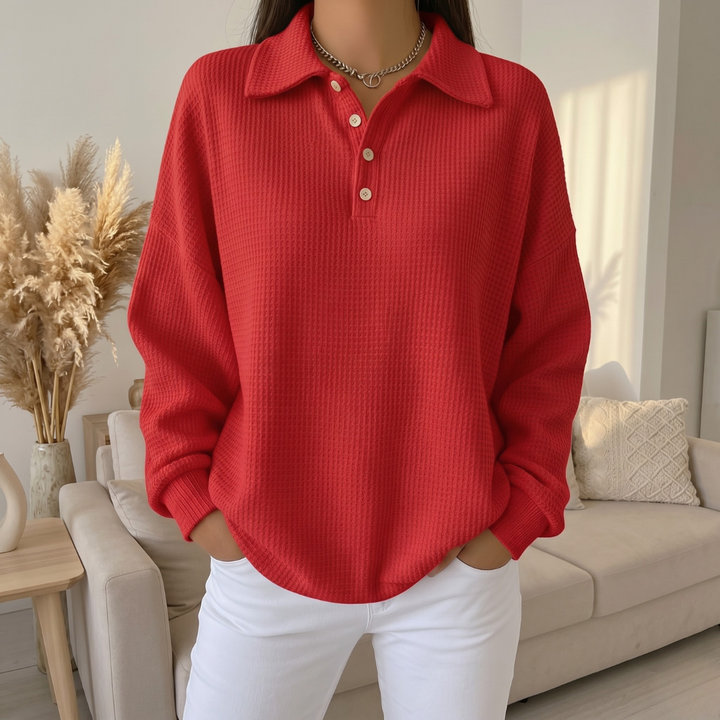 Sofia | Textured Polo Sweater