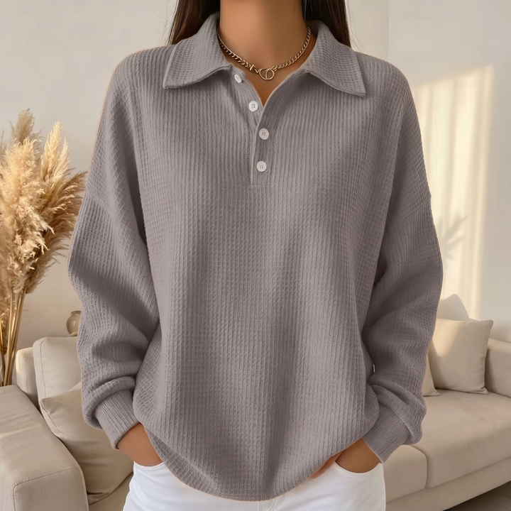 Sofia | Textured Polo Sweater