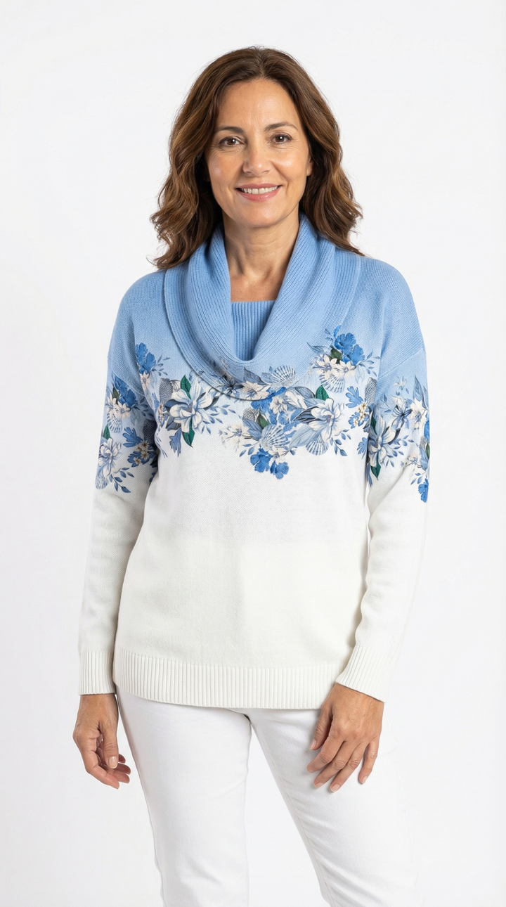 Alora | Floral Sweater with Soft Neck